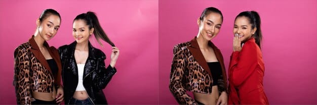 A stylish and visually striking image featuring members of BLACKPINK in bold outfits, promoting their distinctive concept and musical style. The image should reflect their strong stage presence and influence on fashion trends.