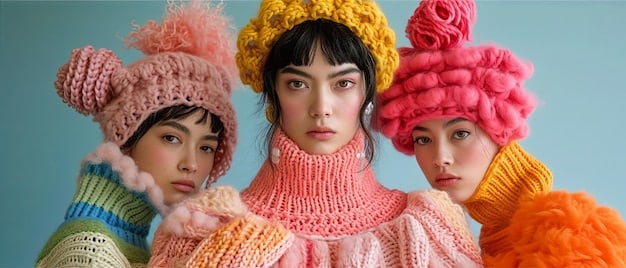 A collage featuring close-up shots of popular K-Drama actresses wearing distinct fashion pieces: a chunky knit sweater, an oversized blazer, statement earrings, and a crossbody bag. Each item represents a key trend commonly seen in K-Dramas.