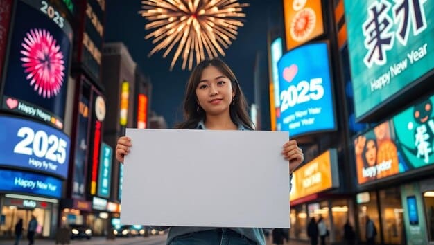A billboard in Times Square, New York, featuring a prominent K-Drama actor endorsing a well-known American product. The billboard is brightly lit, and pedestrians are shown looking up at it with interest.