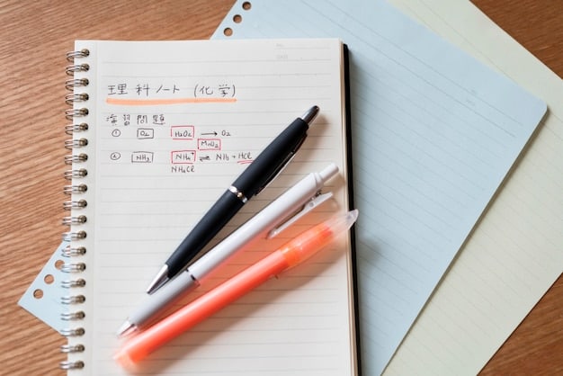 A close-up shot of a notebook filled with Korean vocabulary words and example sentences, along with a pen and a phone displaying a Korean dictionary app.