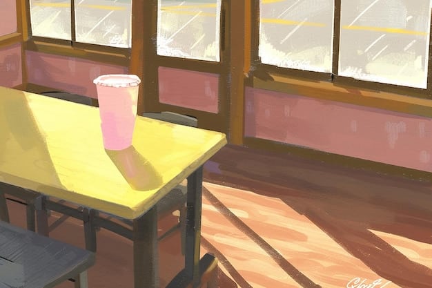Interior of an anime cafe with decorations based on a popular anime series, featuring character standees, wall art, and themed table settings.