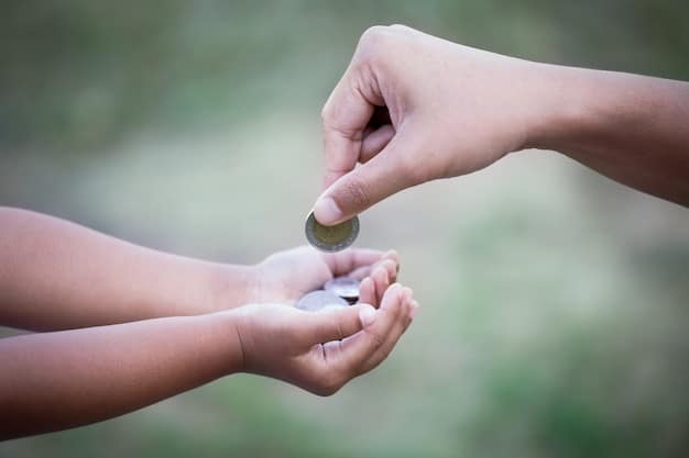 A heartwarming image depicting hands exchanging money with a charity representative, symbolizing charitable giving and its positive impact. Include elements like a heart symbol, a smile, and a donation box to convey a sense of generosity and community support. The overall feel should be compassionate and uplifting.