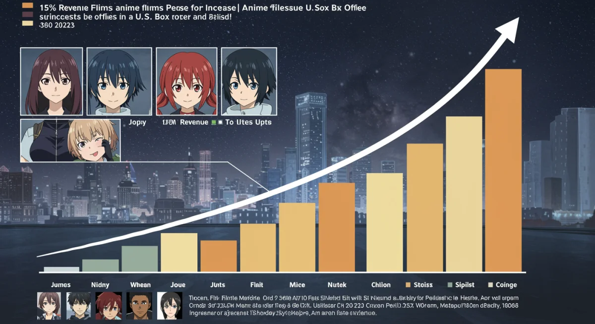 Chart depicting 15% anime box office revenue growth in 2024 across diverse U.S. audiences.