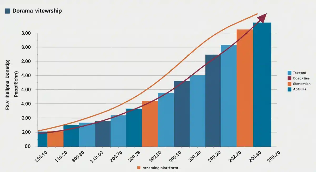 Chart illustrating the growth of dorama viewership and streaming subscriptions in the U.S.