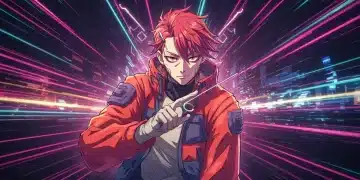 Futuristic anime character with intricate digital art style, reflecting modern animation trends.