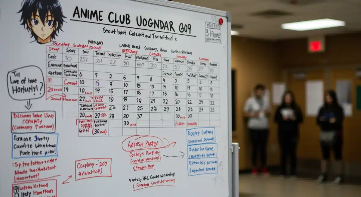 Anime club event calendar planning