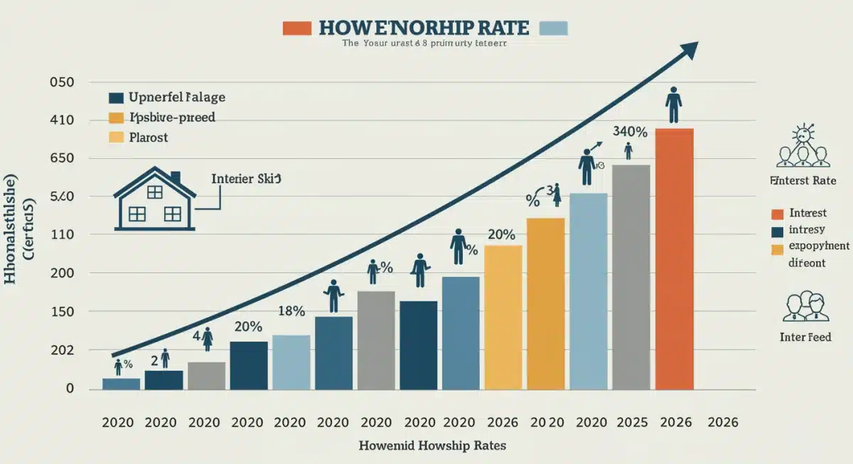 Infographic displaying projected 4% increase in homeownership rates by 2026 across demographics