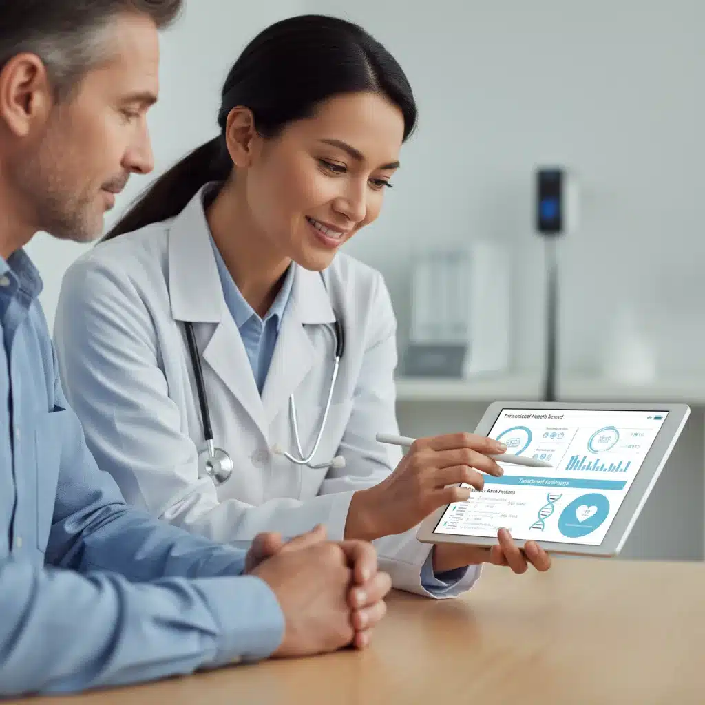 Doctor and patient discussing health records, personalized care