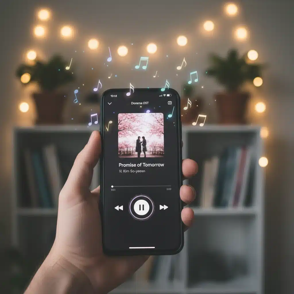 Person enjoying a popular 2026 Dorama original soundtrack on a streaming app