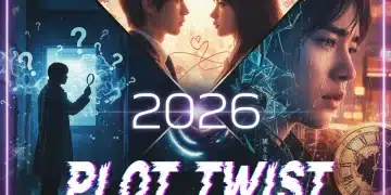 Captivating dorama plot twists of 2026 montage with dramatic lighting.
